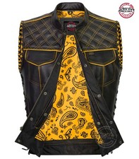 Men's Black Leather Vest