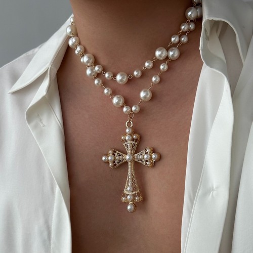 Long black glass 8mm catholic - black,