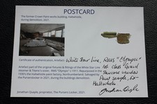 WHITE STAR LINE RMS OLYMPIC GRAND STAIRCASE WINDOW ADAM GREEN PAINT SAMPLE #10