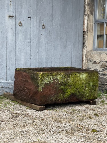 Red sandstone garden trough - red,