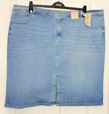 M&S Ladies Skirt Blue Denim Stretch Pencil Style 28 30 BNWT Marks & Spencer