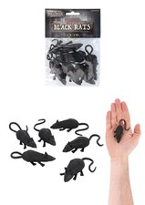 Pack of 6 Pieces Halloween Decoration Black Rats