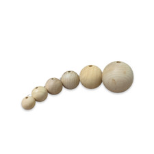 Wooden Balls ,Natural Round Untreated Plain Bead With Hole 25 30 35 40 50 60mm