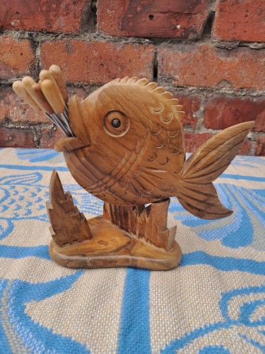 Vintage 1960 wooden fish - vintage, 1960's
