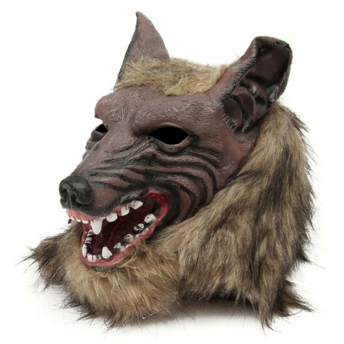 Horror latex wolf head mask - horror,
