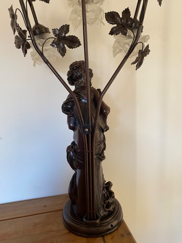 Bronze table lamp lady - lamp, with
