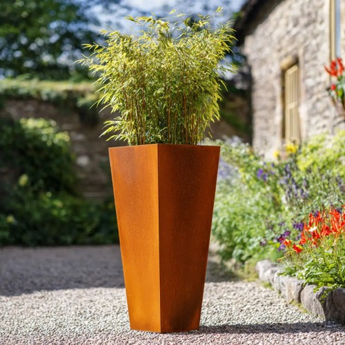 Corten tapered tall square - tapered,