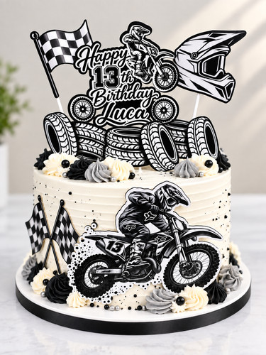 Personalised motocross cake - motocross,
