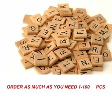 1-100 PC WOODEN SCRABBLE TILES BLACK LETTERS NUMBERS FOR CRAFTS WOOD ALPHABETS