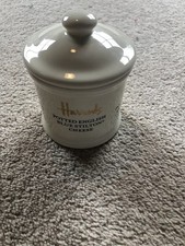 Empty 210g Harrods English Blue Stilton Jar Porcelain + Lid. Good Condition 2008