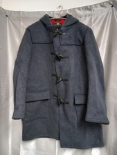 Men's Traditioanl British Dufflecoat - Hooded - Blue - Size L - VGC