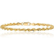 14K Solid Yellow Gold 4mm Rope