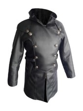 Mens Genuine Leather Coat Goth