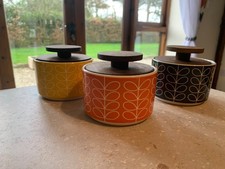 3 x lovely Orla Kiely “Stem” tea/coffee/sugar/trinket pots *CHECK OUT MY OTHERS*
