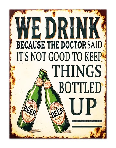 Funny metal beer bottle - ",
