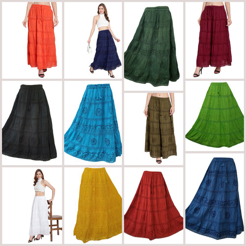 Cotton lined skirt maxi - cotton,