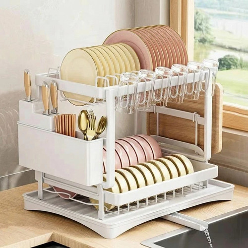 Tier dish drainer rack with - tier,