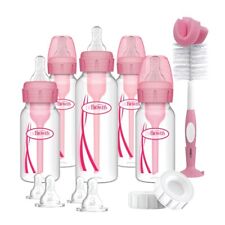Dr Brown's Anti-Colic Options+ Narrow Neck Pink Baby Bottle Gift Set Silicone