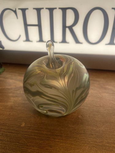 Okra glass paperweight - okra,