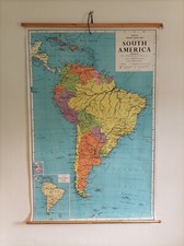 Vintage roll down school map