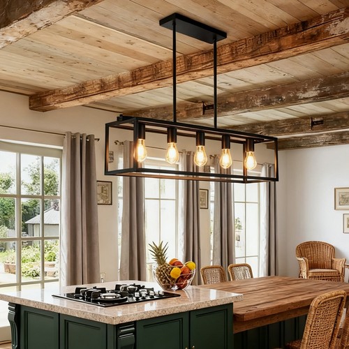 Light industrial chandelier - 5-light,