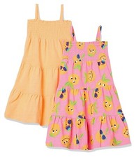 Spotted Zebra 2 Pack Of Girls Age 8 Smocked Tiered Midi Dresses Brand new Rrp46