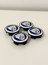 Jaguar Set Of 4 Blue 58mm Center Wheel Hub Caps For F-type XJR XF XJ XK F-pace