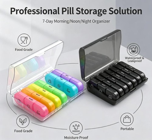Day pill dispenser medicine - day,