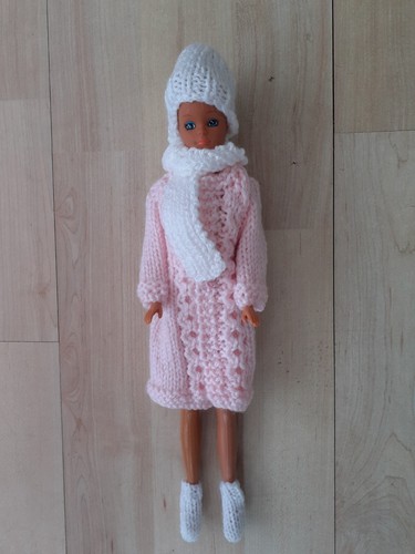 Hand knitted barbie doll - knitted,