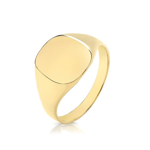 Cushion mens 9ct yellow - cushion,