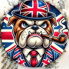British Bulldog Union Jack Pipe Vintage Metal Sign Decoration Home Decor Gift