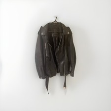Vintage Womens real Leather Motorcycle Moto motorbike Jacket Size XL 80's 90's