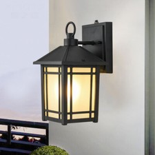 Dusk Till Dawn Sensor Outdoor Wall Light Garden Security Lantern Lamp w/ Bulb