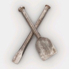 2x Vintage Metal Chisels Old