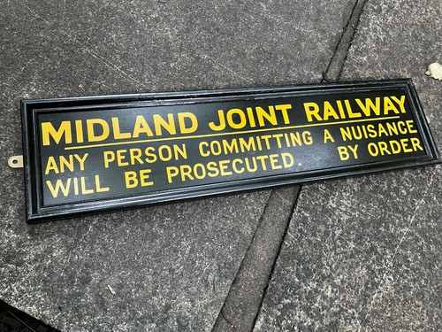 Hand painted railway sign - painted,