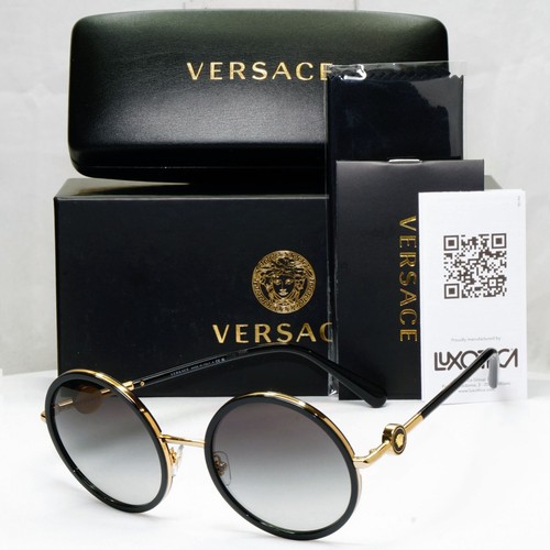 Versace sunglasses black round - versace,