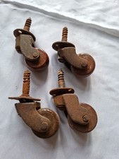 4 Old Antique Brown Ceramic