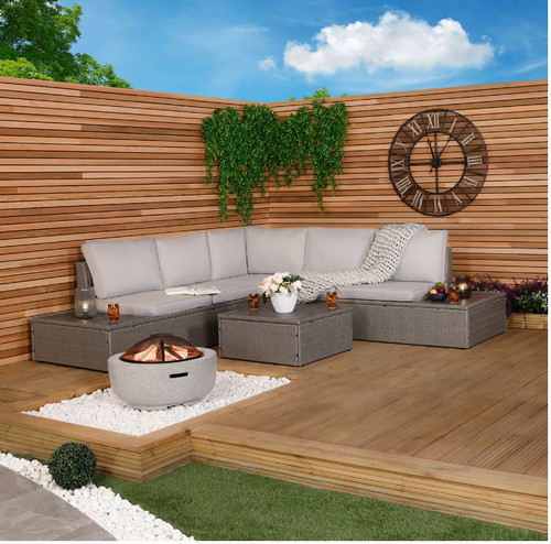 Rattan polywood corner - rattan,