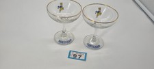 Vintage Babycham Stemmed Glasses x2 LOT BXAE97