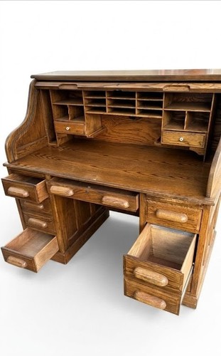 Oak roll top executive - top,