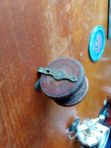 Vintage wooden fishing - wooden, reel
