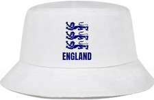 Adult  White England Football, Cricket  Bucket Hat 3 Lions .fast post