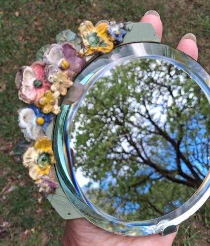 Vintage barbola mirror - barbola, round