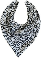Adult Dribble Bib Special Needs Bib Black/White Leopard Bandana Bib Neckerchief