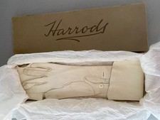 Vintage 1920s 30s Harrods Box with Leather 3 Button Wrist Gloves