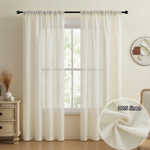 Panels sheer linen curtains - 2,