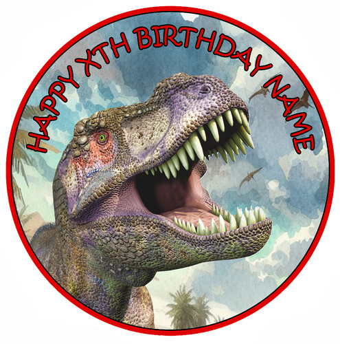 Personalised dinosaur cake - dinosaur,
