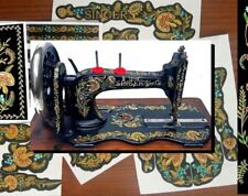 Restoration water decals antique  sewing machine SINGER 12K Ottoman Carnation