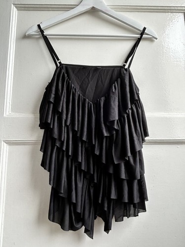 Zara women black frill - black,
