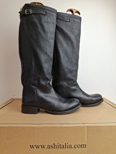 Ash scott black leather - black,